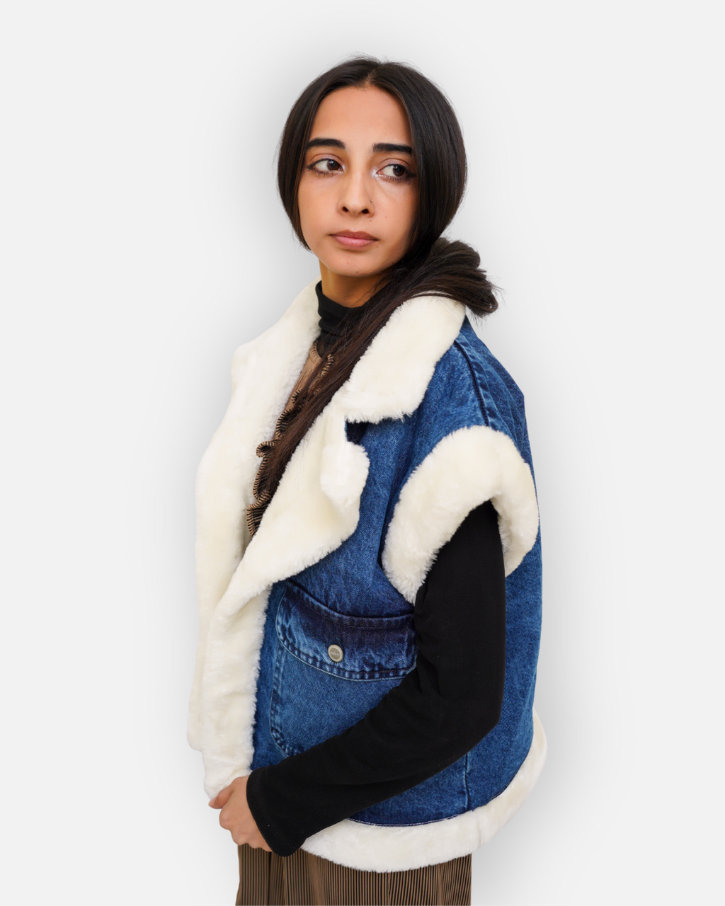Soft Fur Denim Winter Jacket