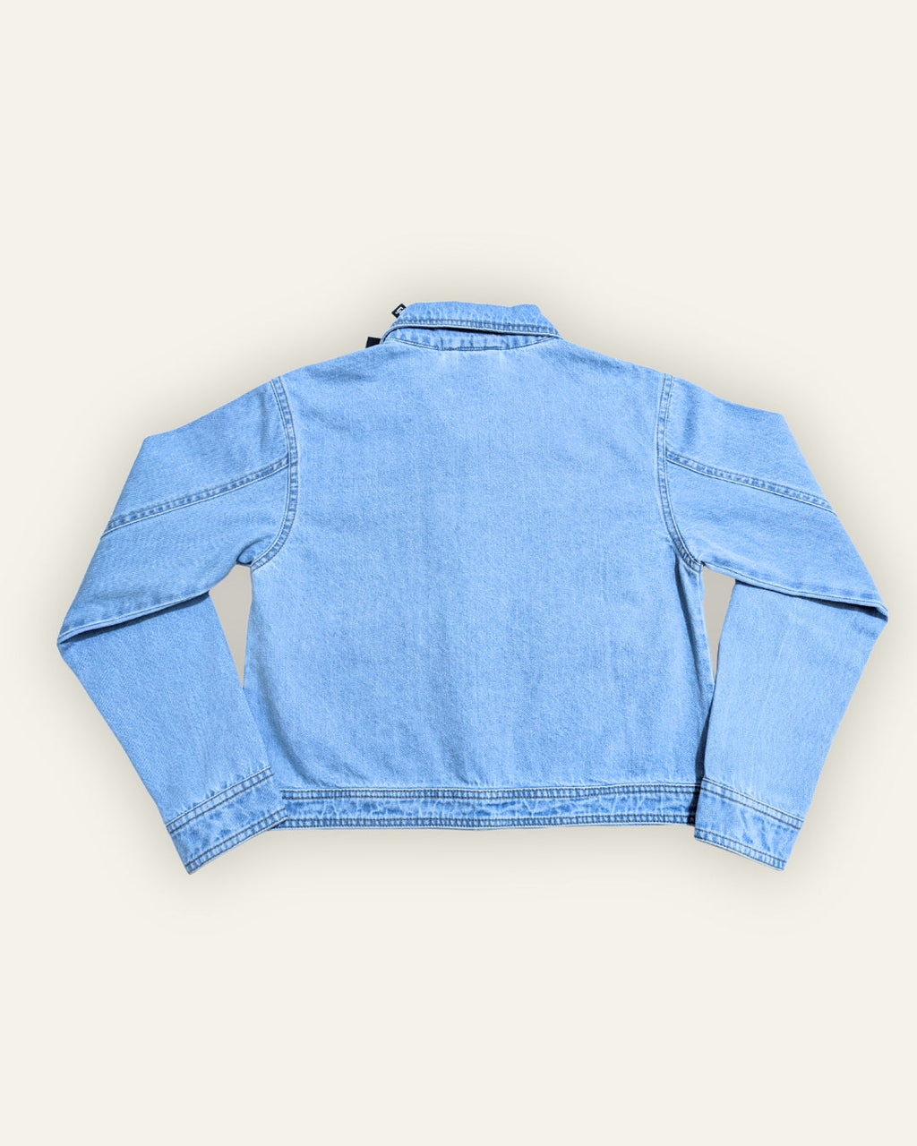 Braided Detail Light Blue Denim Jacket