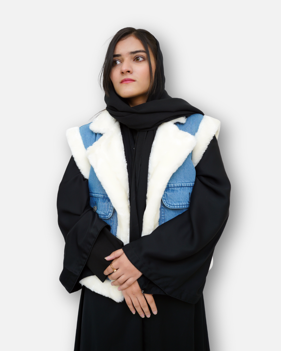 Soft Fur Winter Denim Vest