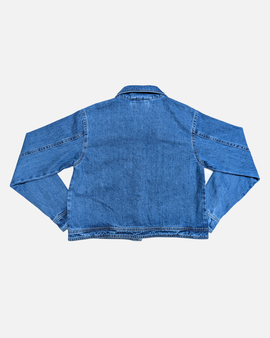 Braided Detail Mid Blue Denim Jacket
