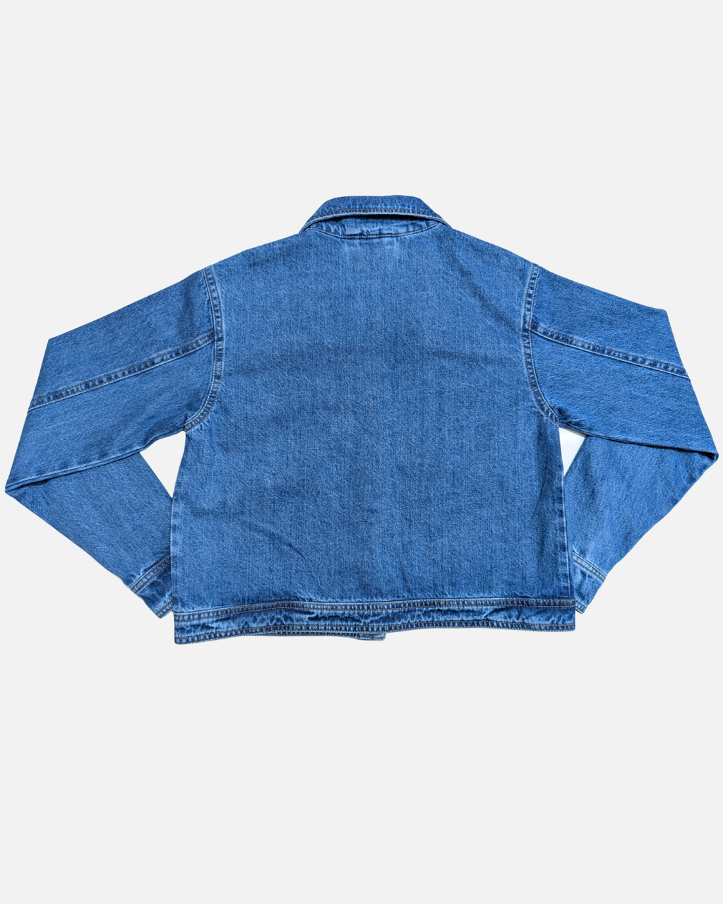 Mid-Blue Denim Jacket with Large Patch Pockets