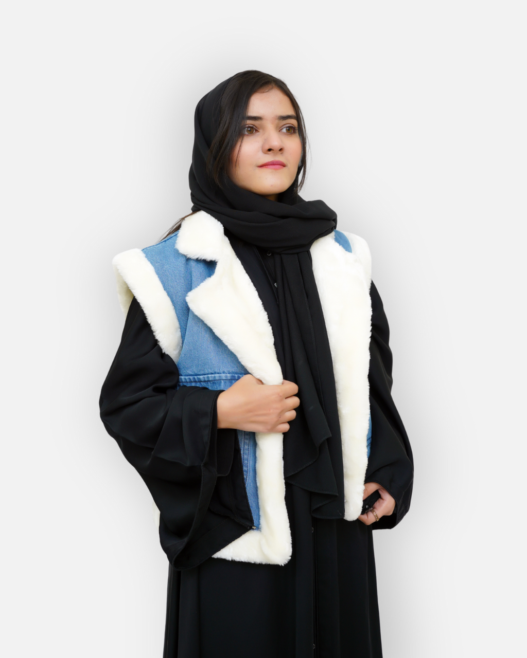 Soft Fur Winter Denim Vest