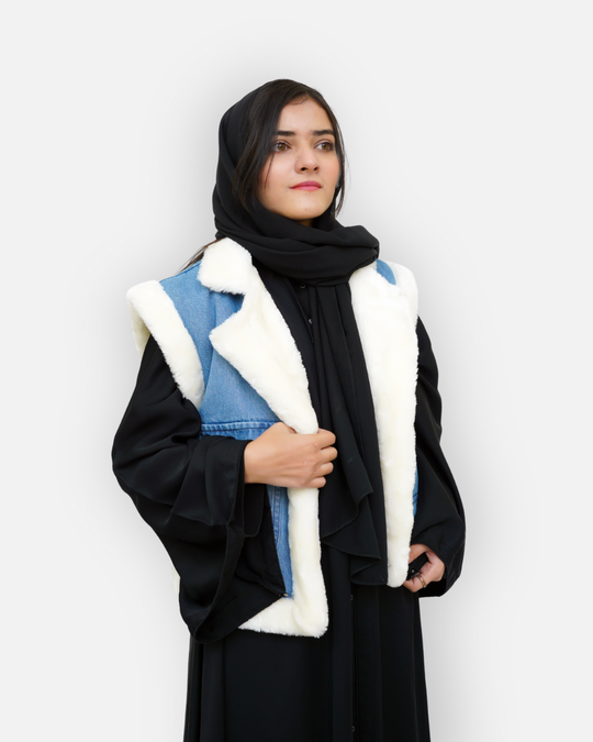 Soft Fur Winter Denim Vest