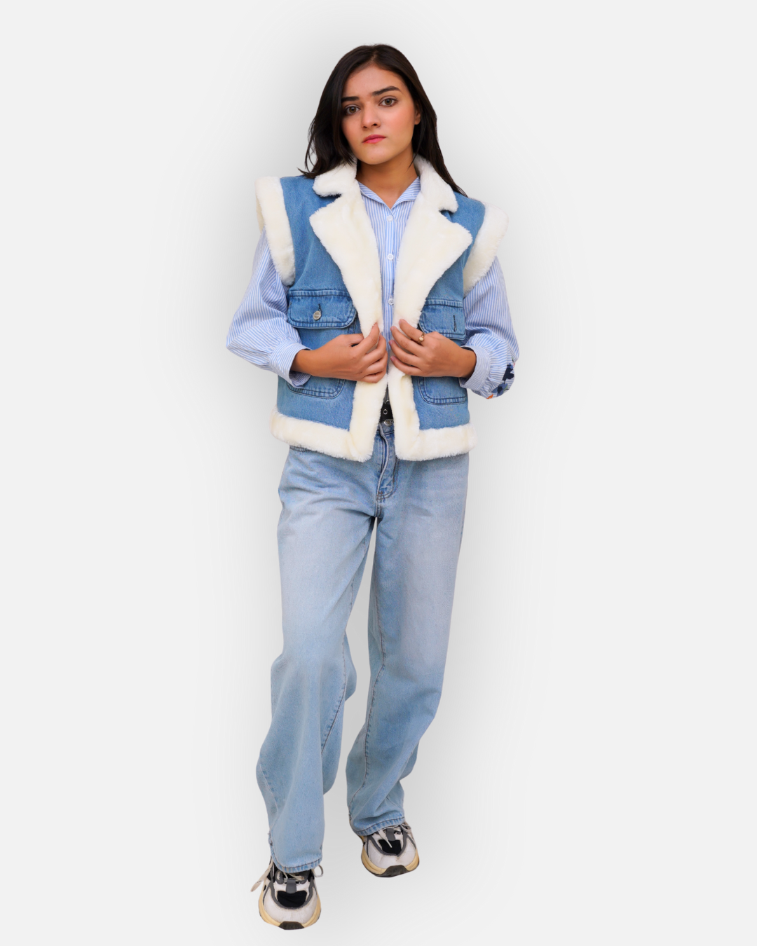 Soft Fur Winter Denim Vest