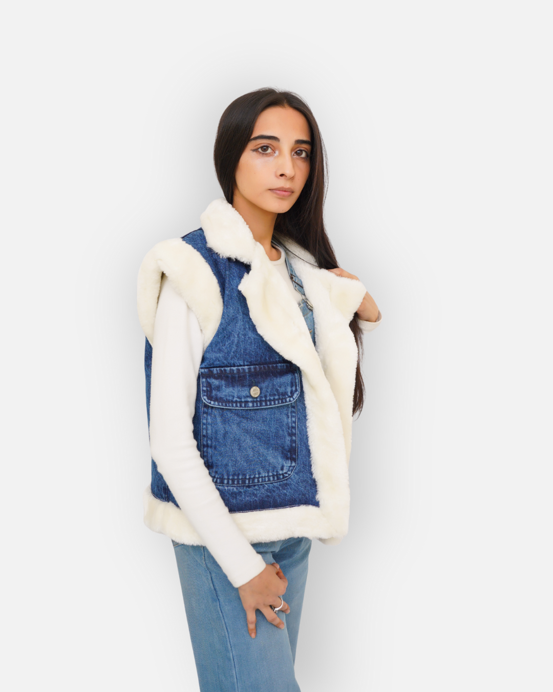 Soft Fur Denim Winter Jacket