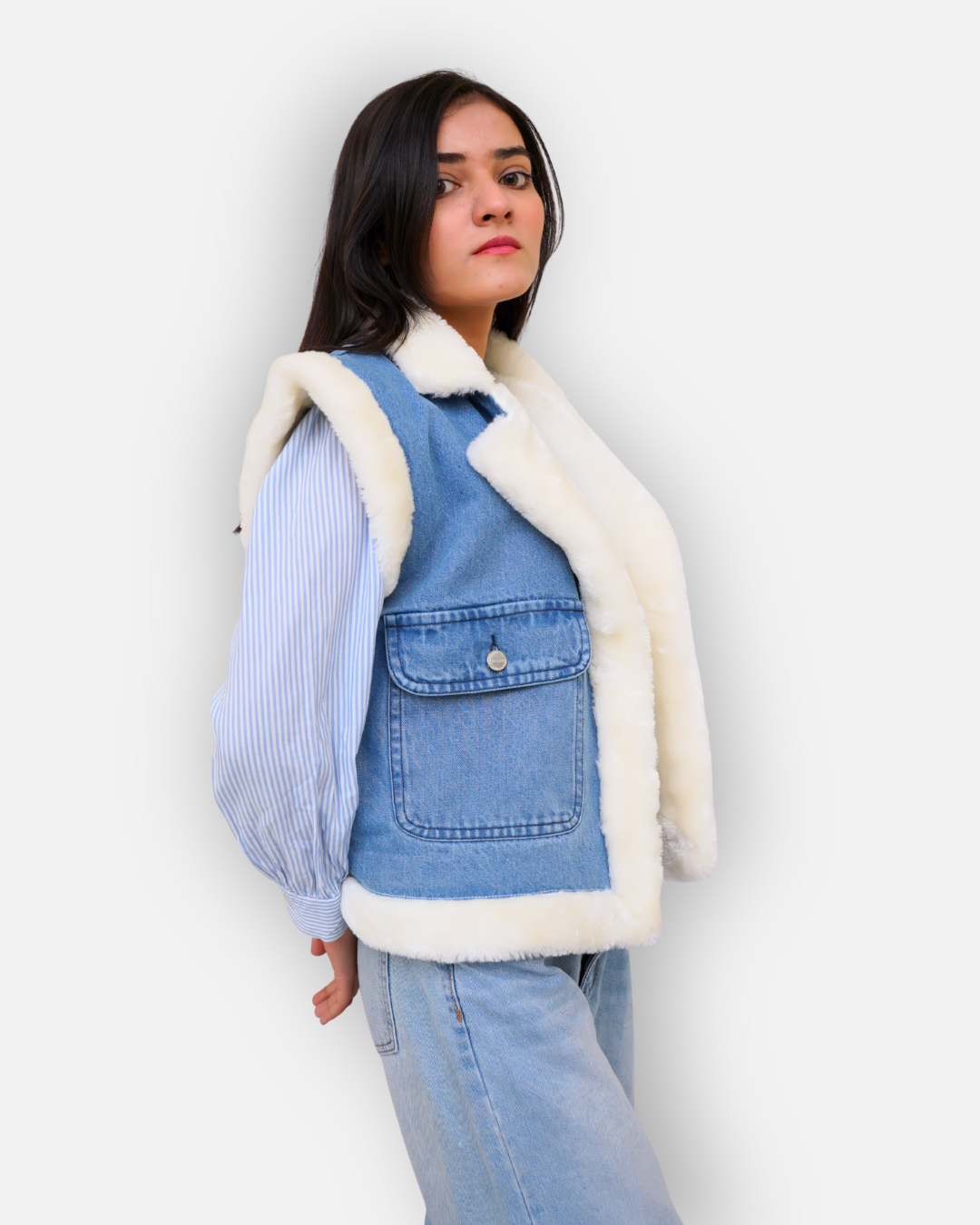 FurSoft Winter Denim Vest