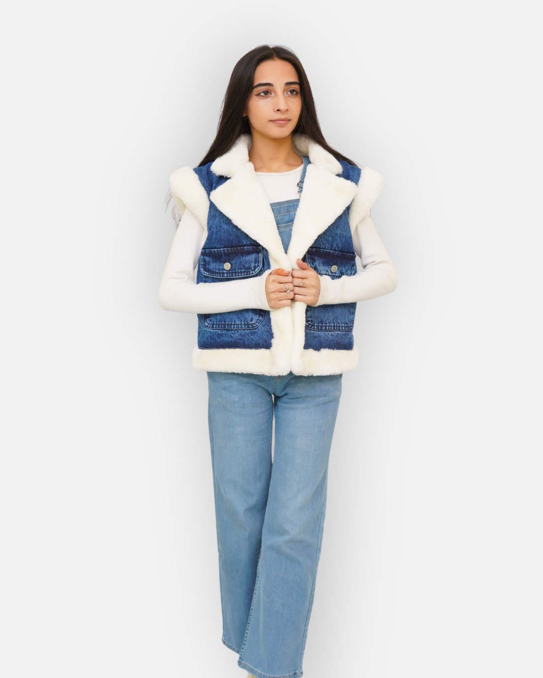 Soft Fur Denim Winter Jacket