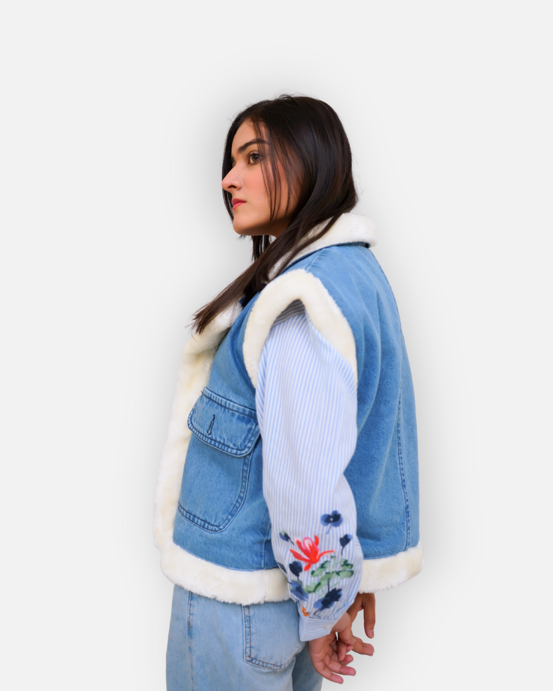 Soft Fur Winter Denim Vest