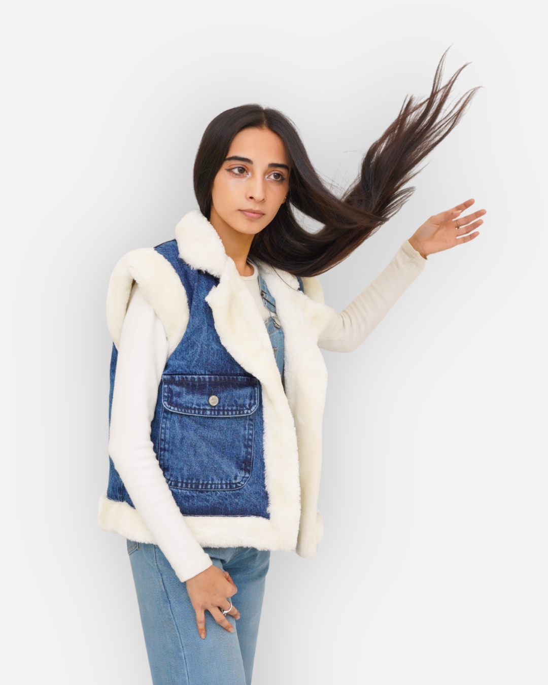 Soft Fur Denim Winter Jacket