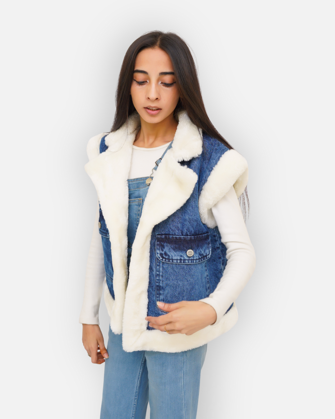 Soft Fur Denim Winter Jacket