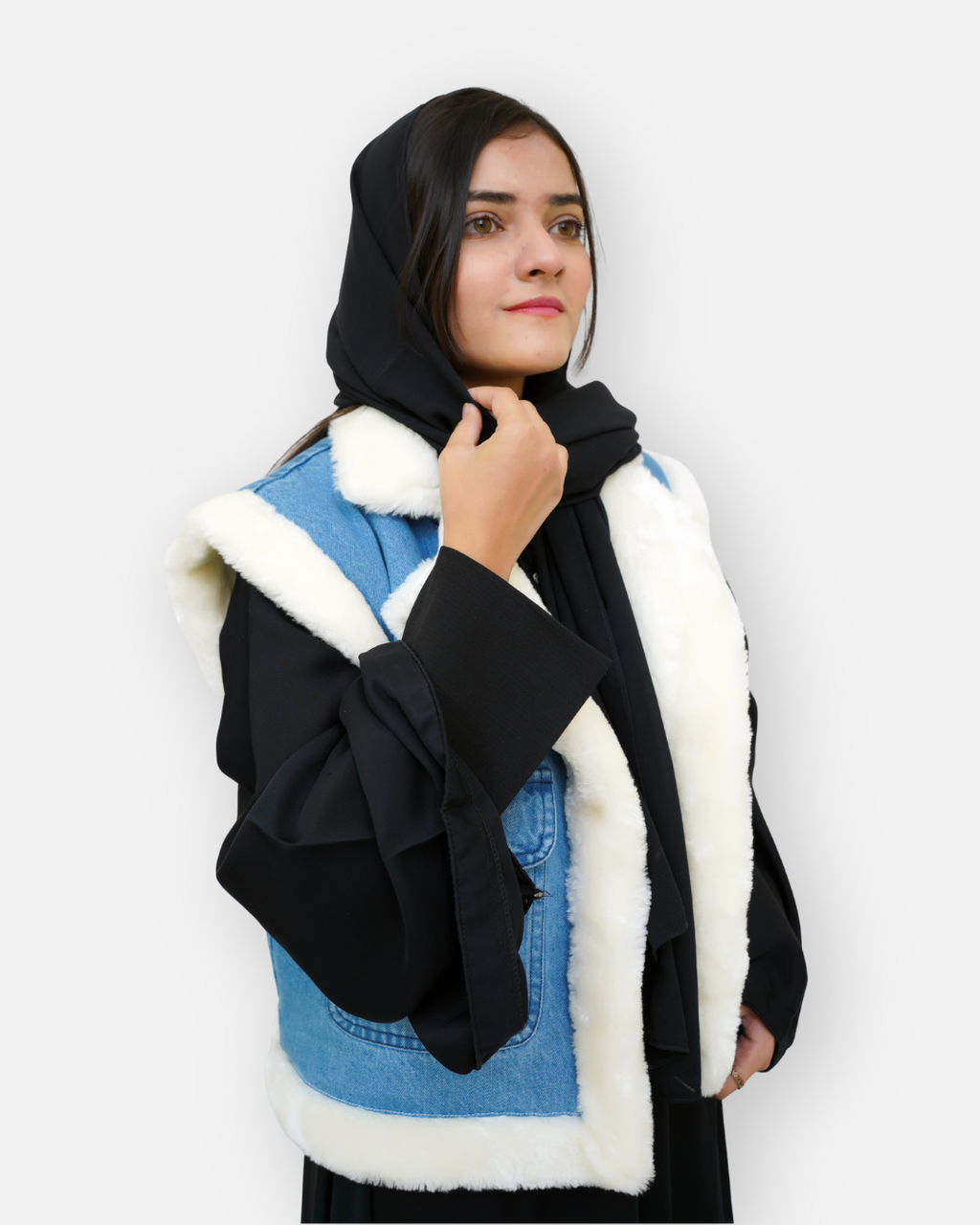 Soft Fur Winter Denim Vest