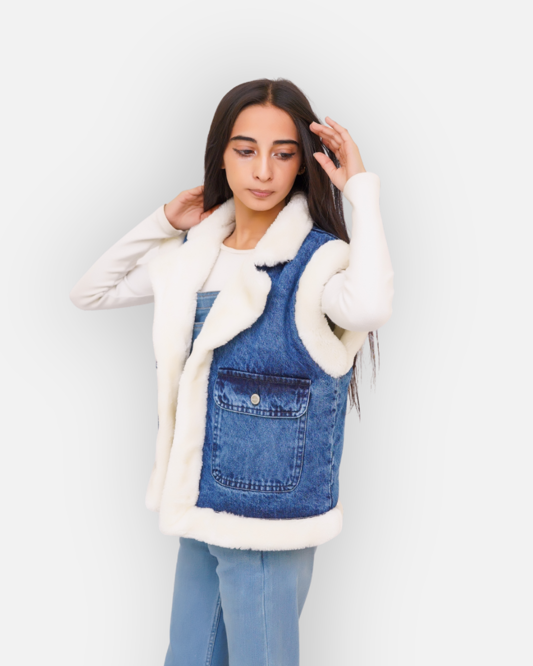 Soft Fur Denim Winter Jacket