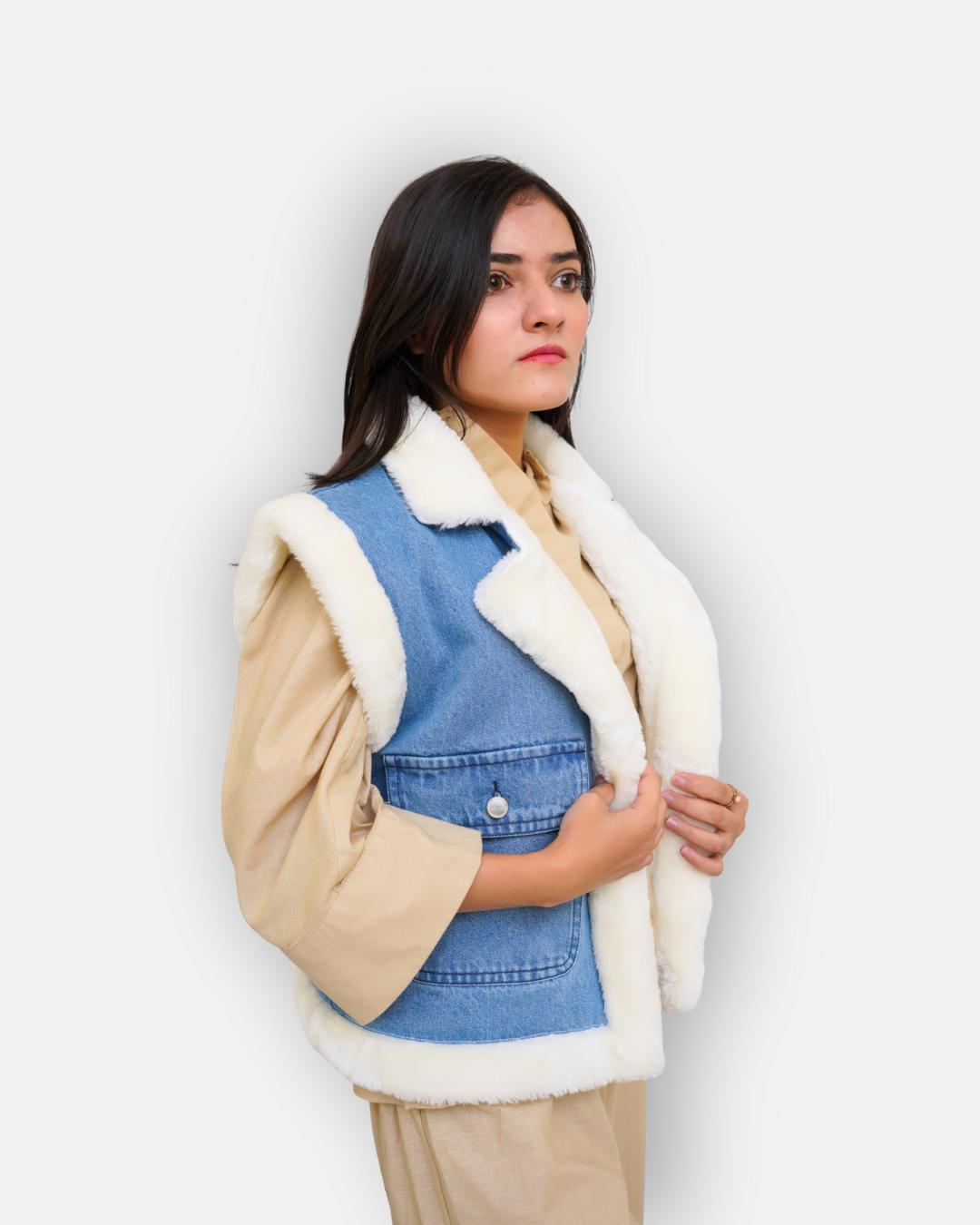 FurSoft Winter Denim Vest