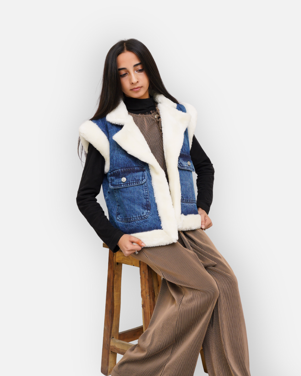 Soft Fur Denim Winter Jacket