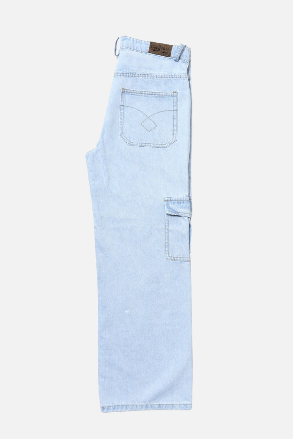 6 Pockets Light Blue Cargo Baggy Jean