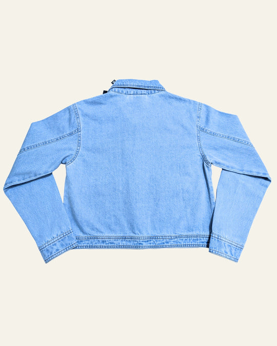Light-Blue Denim Jacket with Large Patch Pockets