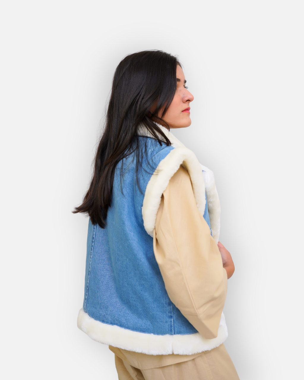 Soft Fur Winter Denim Vest