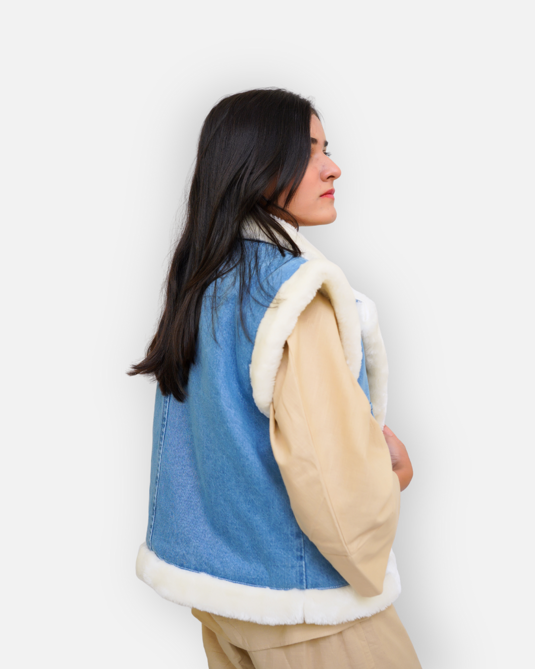 Soft Fur Winter Denim Vest