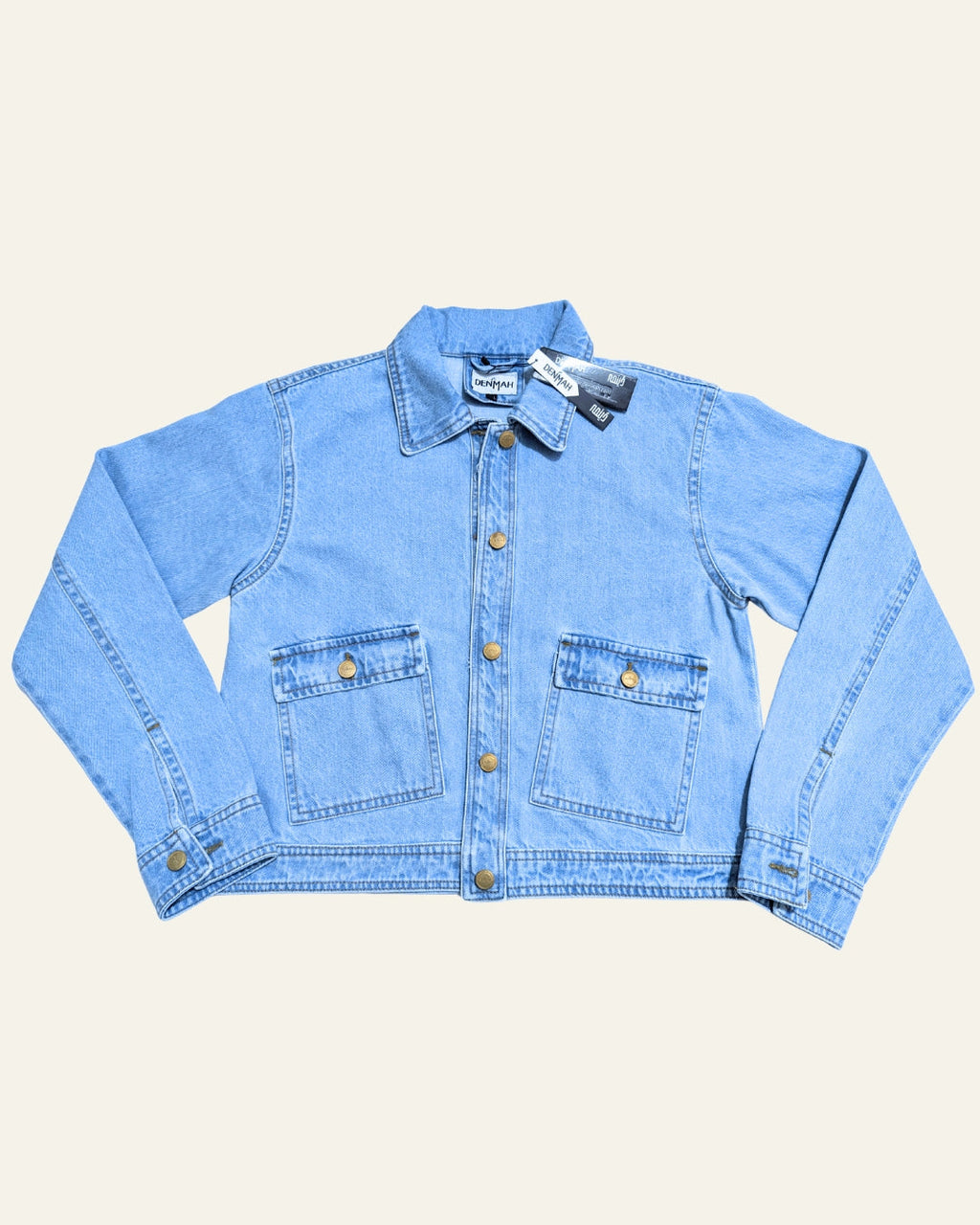 Light-Blue Denim Jacket with Large Patch Pockets