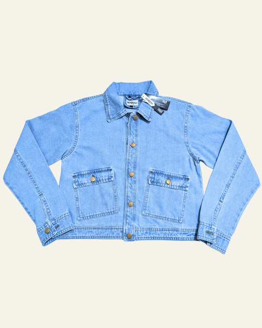 Light-Blue Denim Jacket with Large Patch Pockets