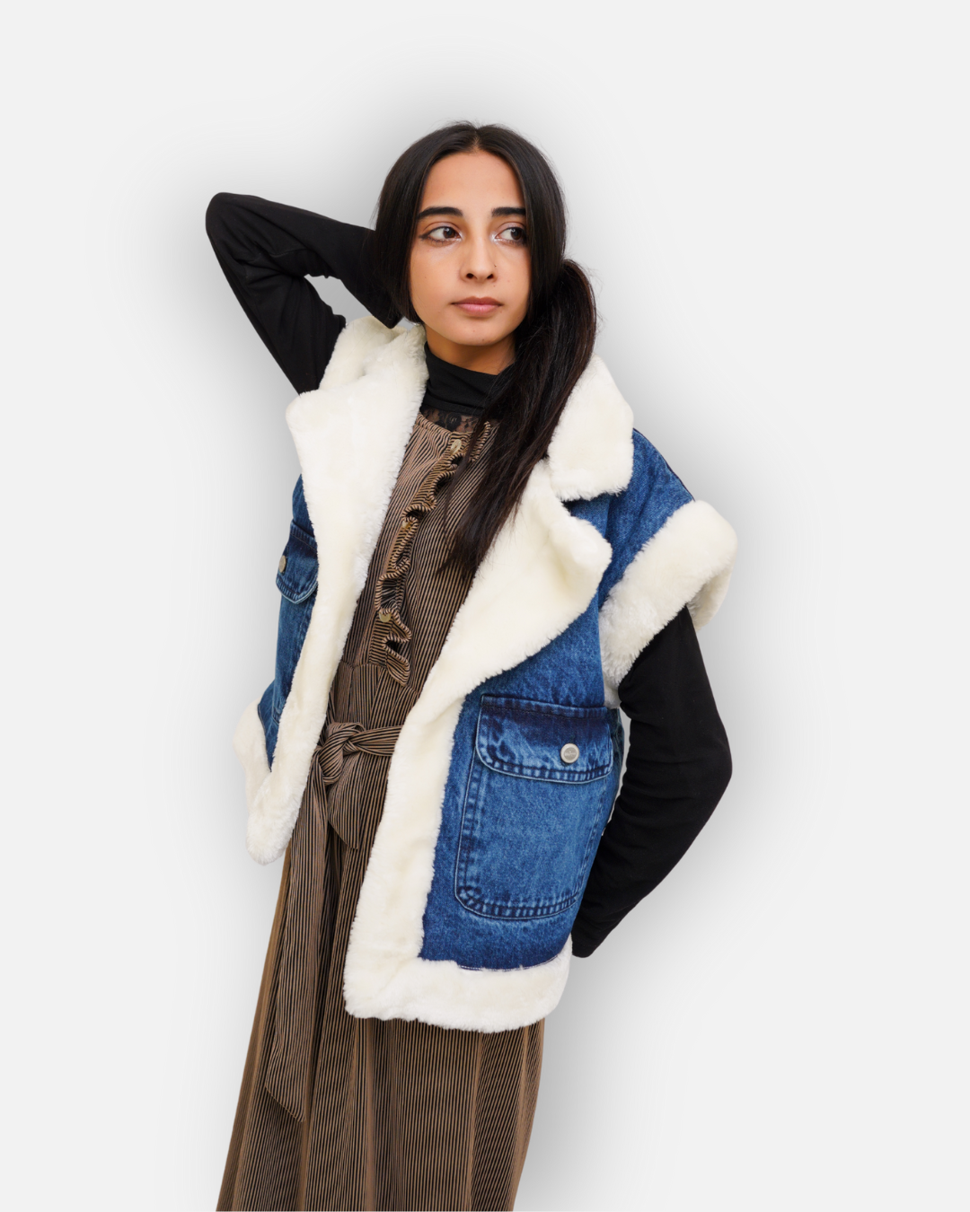 SoftFur Denim Winter Jacket