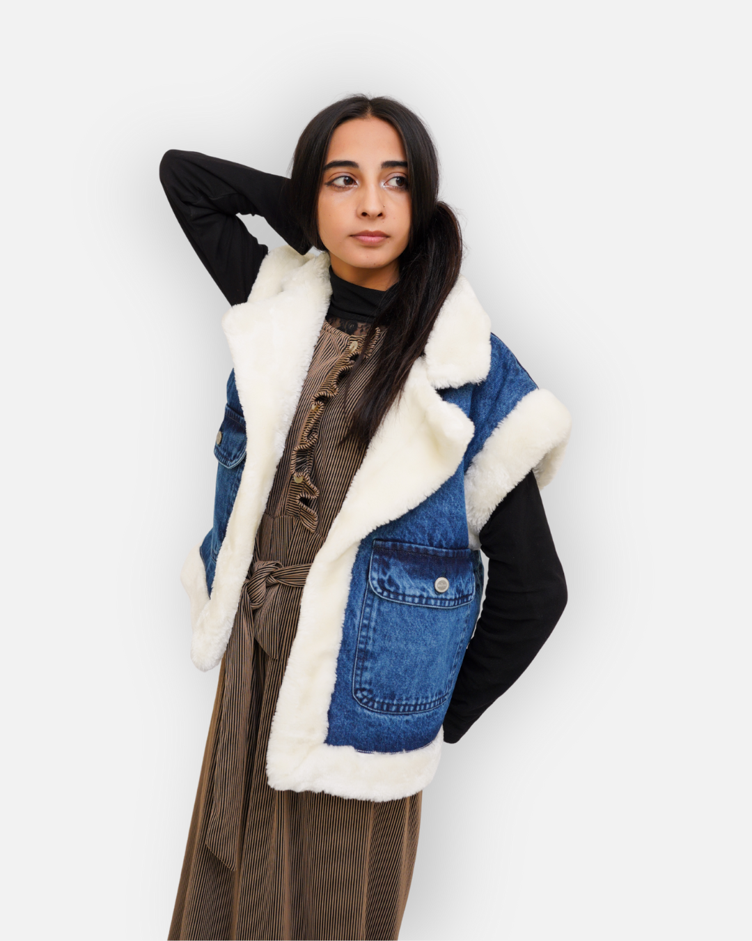 Soft Fur Denim Winter Jacket