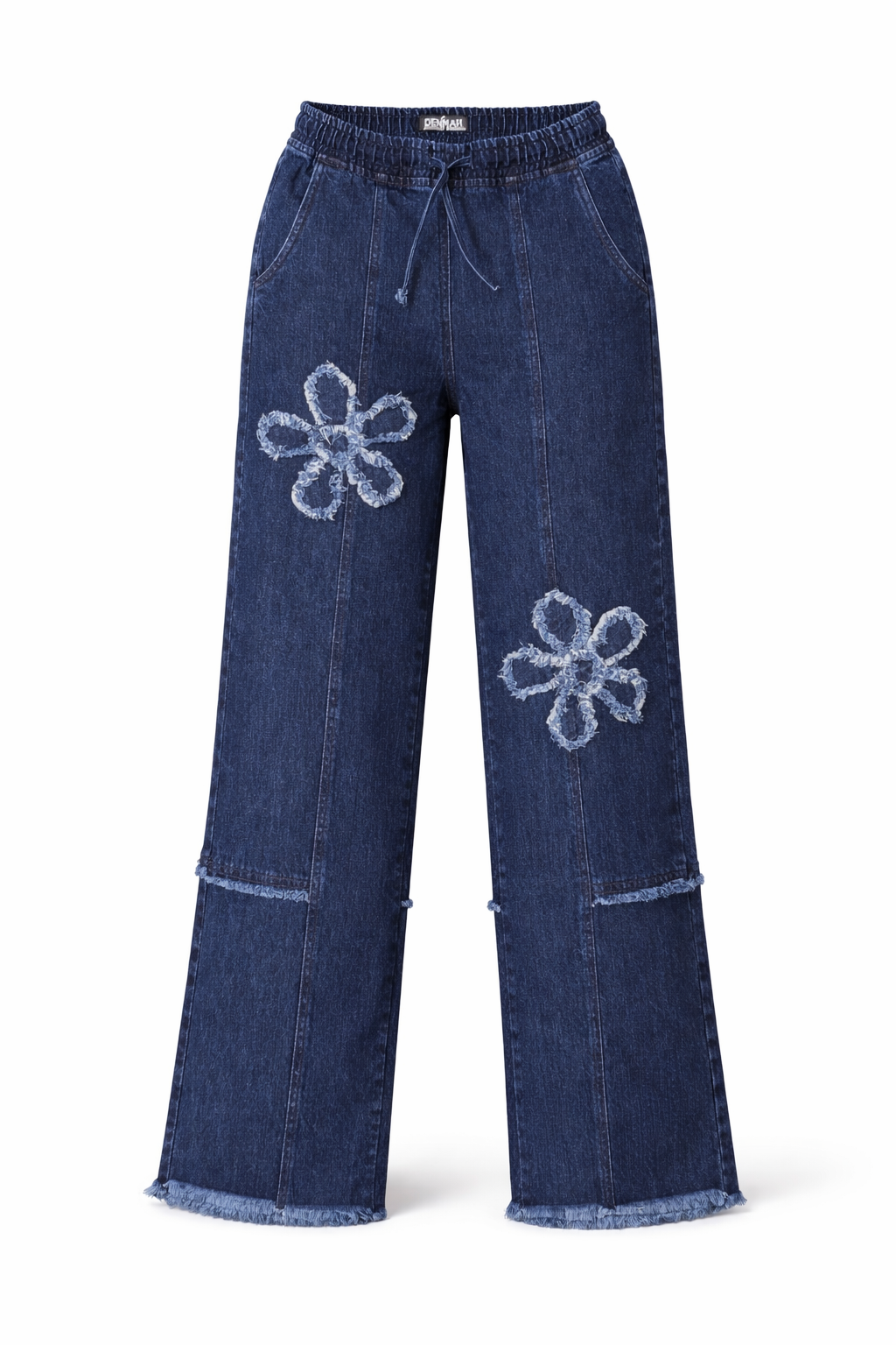 Floral Fray Wide-Leg Jean for Women